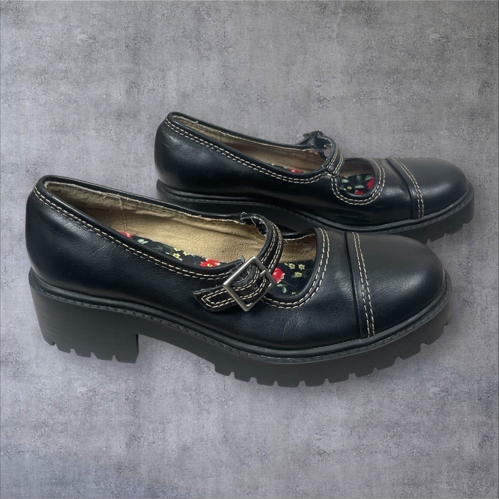 Vintage Y2K Rampage Mary Jane Chunky Sole Shoes Womens 7.5 Grunge 90s Whimsygoth